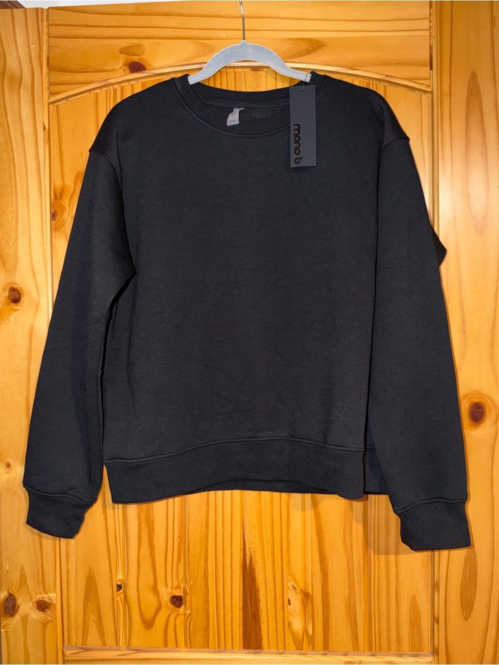 Mono B Black Crewneck Sweatshirt - Women's Scoop/Crew